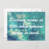 Distance signifie si peu de carte postale (Devant / Derrière)