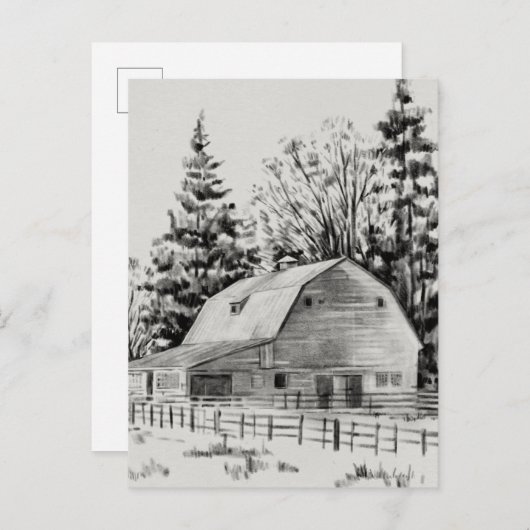 Distant Barn Sketch I Briefkaart (Voorkant / Achterkant)