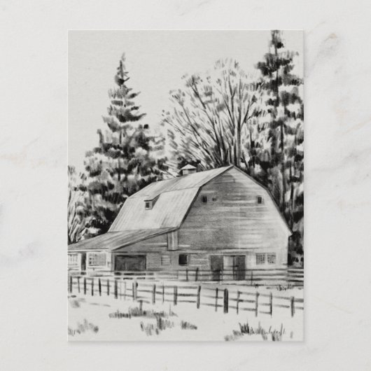 Distant Barn Sketch I Briefkaart (Voorkant)