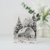 Distant Barn Sketch I Briefkaart (Staand voorkant)