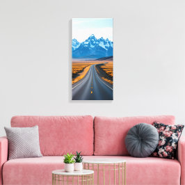 Distant Mountain Peaks Canvas Afdruk