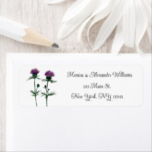 Distel Botanisch Waterverf Retouradres Label