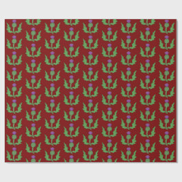Distel (op rood) cadeaupapier