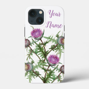 Distel paarse bloemen iPhone 13 mini hoesje