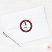 distel & plaid ronde sticker (Envelop)