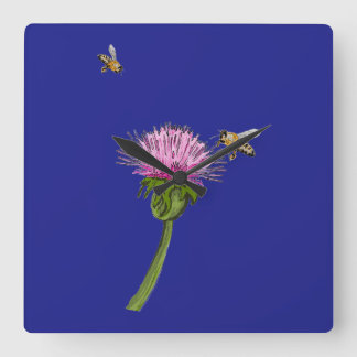 Distel wandklok  vierkante klok