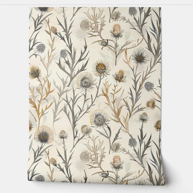 Distel Wildflower Floral Behang (Afrollen)