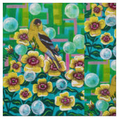 Distelvink in Tuin Bubbles Stof (Swatch)