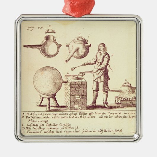 Distillatingapparatuur Metalen Ornament (Voorkant)