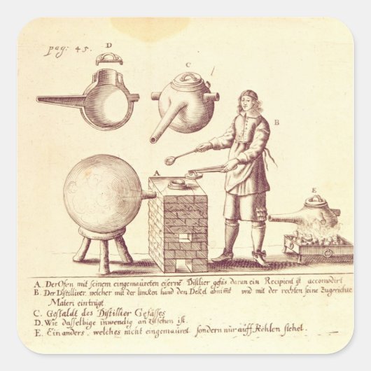 Distillatingapparatuur Vierkante Sticker (Voorkant)