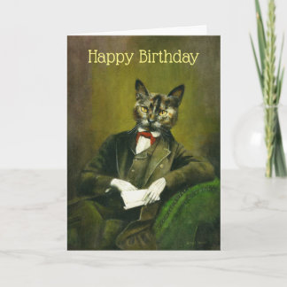 Distinguished Cat Gentleman Birthday Kaart