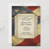 Distorsion du drapeau américain Faire-part de mari (Devant)