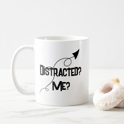 Distrait ? Moi ? Tasse drôle sur le TDAH (Avec donut)