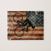 Distress American Flag Bicycle Puzzle (Horizontal)
