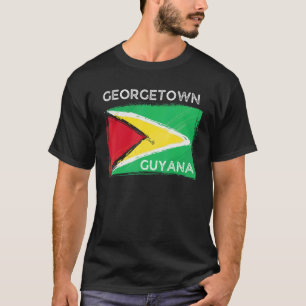 Distress Guyana Flag Georgetown Guyana Ro T-shirt