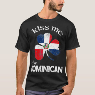 Distress Kiss Ik ben Dominicaanse Shamrock St T-shirt