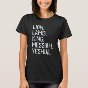 Distress Lion Lamb King Messiah Yeshua Christelijk T-shirt