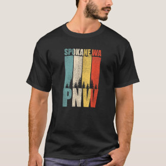 Distress Retro Spokane WA Pacific Northwes PNW T-shirt