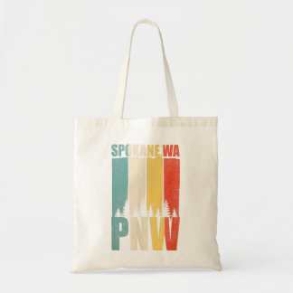Distress Retro Spokane WA Pacific Northwes PNW Tote Bag