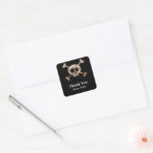 Distress Skull Botten Zwart Sticker Labels (Envelop)