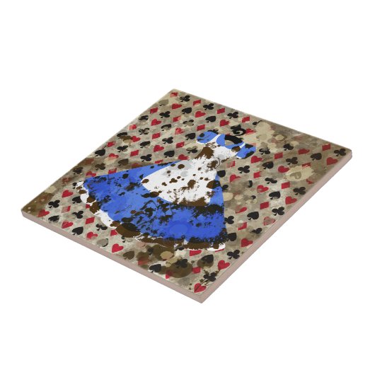 Distress Wonderland Alice Pattern Tegeltje (Zijkant)