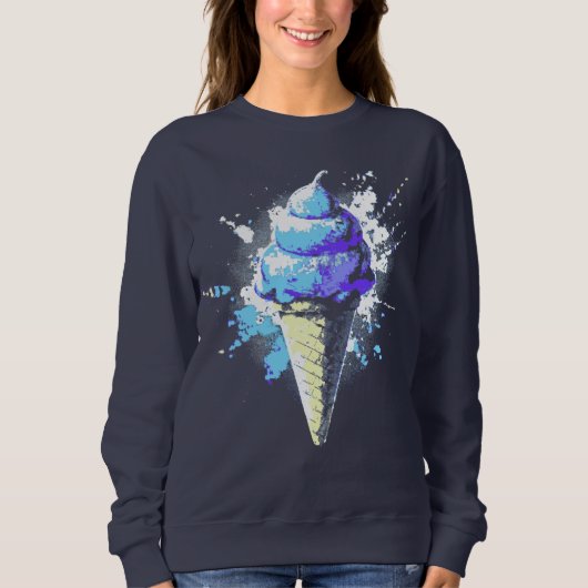 Distressed Abstract Ice Cream Splatter Dames Trui (Voorkant)