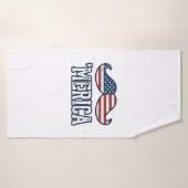 Distressed America Mustache Patriotic Vector Desig (Serviette de bain)