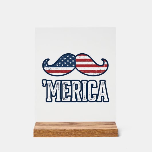 Distressed America Mustache Patriotic Vector Desig (Recto)