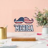 Distressed America Mustache Patriotic Vector Desig (Mariage)