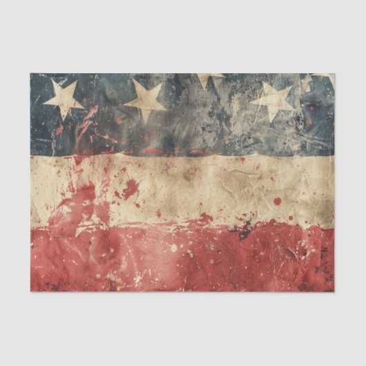 Distressed American Patriotic USA Flag Tissuepapier (Voorkant)