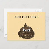 Distressed Angry Cartoon Poop Aangepaste tekst Briefkaart (Voorkant / Achterkant)