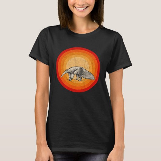 Distressed Anteater  Retro Style T-shirt (Voorkant)