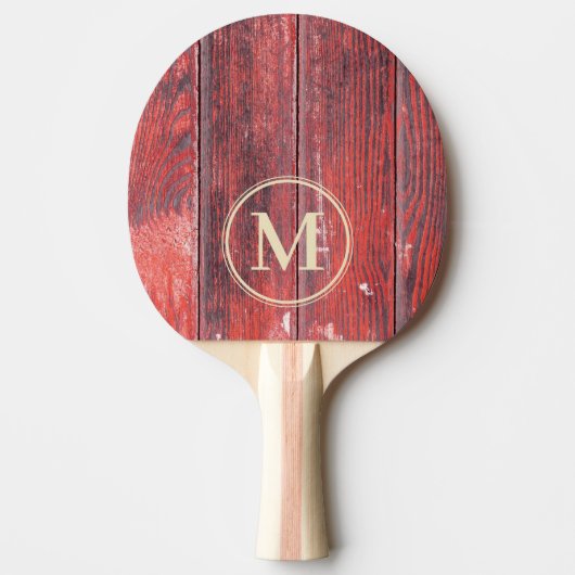 Distressed Barn Boards Monogram Tafeltennisbatje (Voorkant)