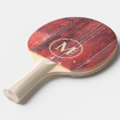 Distressed Barn Boards Monogram Tafeltennisbatje (Voorkant Gekanteld)