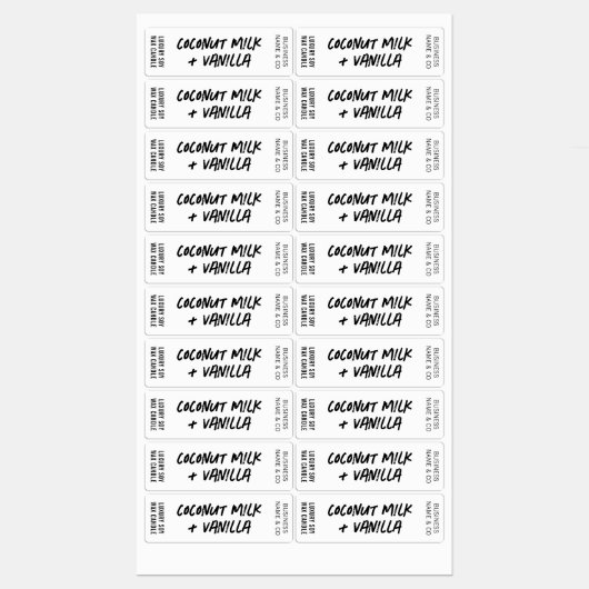 Distressed Black White Candle Thin Vertical Label (Vel)