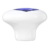 Distressed Blue Heart Pawprint Keramische Knop (Zijkant)