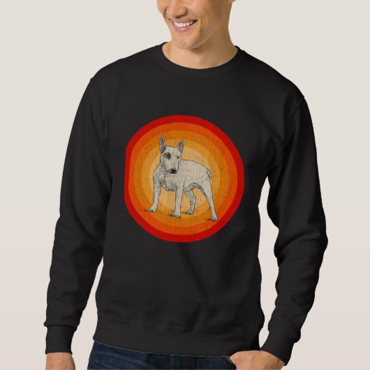 Distressed Bull Terrier Dog Retro Style Trui (Voorkant)