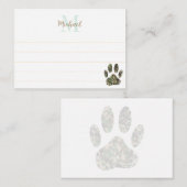 Distressed Camo Dog Paw Print Lined Monogram Notitiekaartje (Voorkant / Achterkant)