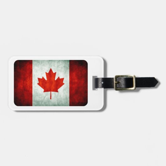 Distressed Canada Flag Bagagelabel (Voorkant horizontaal)
