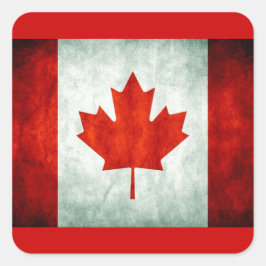 Distressed Canada Flag Vierkante Sticker