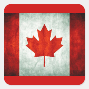Distressed Canada Flag Vierkante Sticker