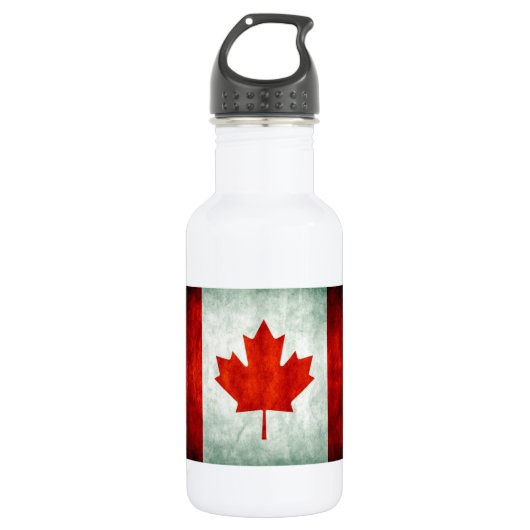 Distressed Canada Flag Waterfles (Voorkant)