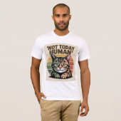 Distressed Cat Graphic T-shirt – Grappige Retro (Voorkant volledig)
