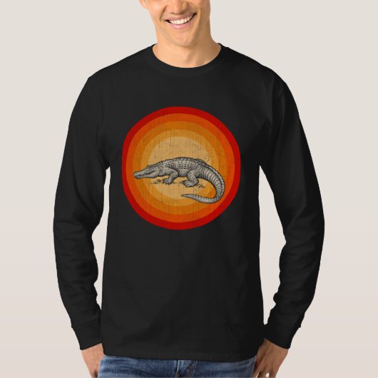 Distressed Crocodiles  Retro Style T-shirt (Voorkant)