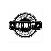 Distressed Custom Finally Retired Date  Rubberstempel (Afrduk)