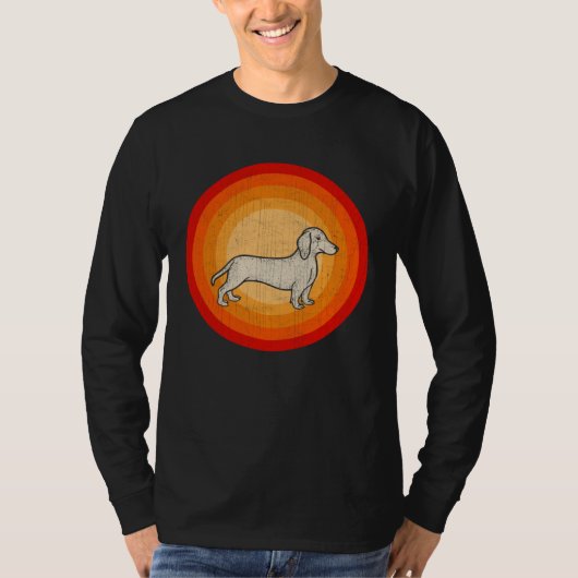 Distressed Dachshund Dog  Retro Style T-shirt (Voorkant)