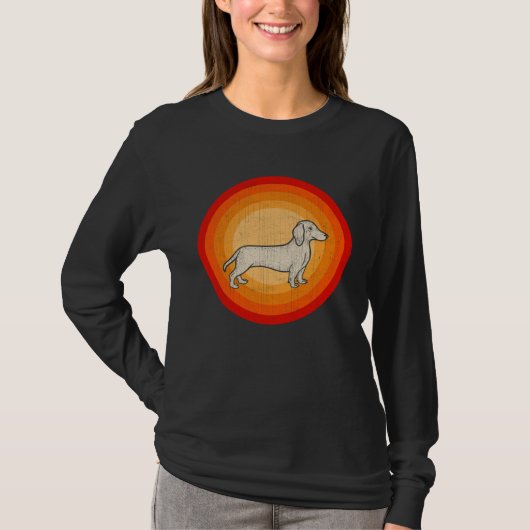 Distressed Dachshund Dog  Retro Style T-shirt (Voorkant)