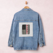 Distressed Daddy American Flag Shirt Design_1 Denim Jacket (Hangar)