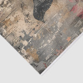 Distressed Dark Floral Raven Decoupage Tissuepapier (Detail)