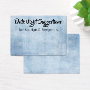 Distressed Date Night Suggesties Pas getrouwd Kaar Visitekaartjes